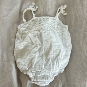 GAP White Textured Kids One Piece